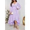 image:imagePlus Size Dresses Wedding Guest Fall Floral Long Sleeve Maxi Dress WomenLight Lavender