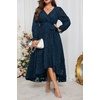 image:imagePlus Size Dresses Wedding Guest Fall Floral Long Sleeve Maxi Dress WomenNavy Blue