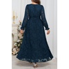 image:imagePlus Size Dresses Wedding Guest Fall Floral Long Sleeve Maxi Dress WomenNavy Blue