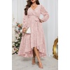 image:imagePlus Size Dresses Wedding Guest Fall Floral Long Sleeve Maxi Dress WomenPink