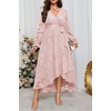 image:imagePlus Size Dresses Wedding Guest Fall Floral Long Sleeve Maxi Dress WomenPink