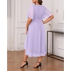image:imagePlus Size Dresses Wedding Guest Formal Chiffon Short Sleeve High Low DressLavender