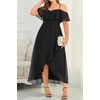 image:imagePlus Size Dresses Wedding Guest Formal Off The Shoulder Chiffon Long DressBlack