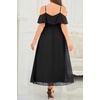 image:imagePlus Size Dresses Wedding Guest Formal Off The Shoulder Chiffon Long DressBlack