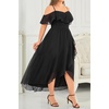 image:imagePlus Size Dresses Wedding Guest Formal Off The Shoulder Chiffon Long DressBlack
