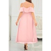 image:imagePlus Size Dresses Wedding Guest Formal Off The Shoulder Chiffon Long DressLight Pink