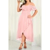 image:imagePlus Size Dresses Wedding Guest Formal Off The Shoulder Chiffon Long DressLight Pink