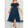 image:imagePlus Size Dresses Wedding Guest Formal Off The Shoulder Chiffon Long DressNavy Blue
