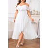 image:imagePlus Size Dresses Wedding Guest Formal Off The Shoulder Chiffon Long DressWhite