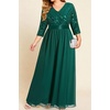 image:imagePlus Size Formal Dresses V Neck 34 Sleeve Sequin Prom Evening Maxi DressGreen
