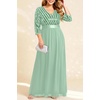 image:imagePlus Size Formal Dresses V Neck 34 Sleeve Sequin Prom Evening Maxi DressMint Green