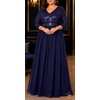 image:imagePlus Size Formal Dresses V Neck 34 Sleeve Sequin Prom Evening Maxi DressNavy Blue
