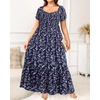 image:imagePlus Size Summer Dresses Off the Shoulder Boho Maxi A Line Long Dress WomenNavy Floral