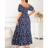 image:imagePlus Size Summer Dresses Off the Shoulder Boho Maxi A Line Long Dress WomenNavy Floral