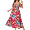 image:imagePlus Size Summer Dresses Off the Shoulder Boho Maxi A Line Long Dress WomenRed Floral