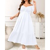 image:imagePlus Size Summer Dresses Off the Shoulder Boho Maxi A Line Long Dress WomenWhite