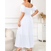 image:imagePlus Size Summer Dresses Off the Shoulder Boho Maxi A Line Long Dress WomenWhite