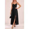 image:imageSummer Wedding Guest Dress Spaghetti Strap Formal A Line Maxi Dresses WomenBlack