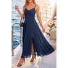 image:imageSummer Wedding Guest Dress Spaghetti Strap Formal A Line Maxi Dresses WomenNavy Blue