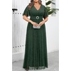 image:imageTalisea Plus Size Sequin Short Sleeve Formal Wedding Guest Maxi DressGreen