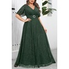 image:imageTalisea Plus Size Sequin Short Sleeve Formal Wedding Guest Maxi DressGreen