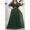 image:imageTalisea Plus Size Sequin Short Sleeve Formal Wedding Guest Maxi DressGreen