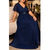 image:imageTalisea Plus Size Sequin Short Sleeve Formal Wedding Guest Maxi DressNavy Blue