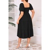 image:imageTalisea Plus Size Summer Dress  Casual Aline Flowy Midi Dress for WomenBlack
