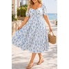 image:imageTalisea Plus Size Summer Dress  Casual Aline Flowy Midi Dress for WomenBlue Floral