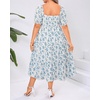 image:imageTalisea Plus Size Summer Dress  Casual Aline Flowy Midi Dress for WomenBlue Floral