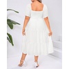 image:imageTalisea Plus Size Summer Dress  Casual Aline Flowy Midi Dress for WomenWhite