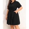 image:imageTalisea Plus Size Summer Dress  Work Shirt Dress with Pockets WomenBlack