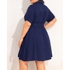 image:imageTalisea Plus Size Summer Dress  Work Shirt Dress with Pockets WomenNavy Blue