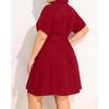 image:imageTalisea Plus Size Summer Dress  Work Shirt Dress with Pockets WomenRed