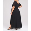 image:imageTalisea Plus Size Wedding Guest Dress  High Low Chiffon Ruffle Formal GownBlack