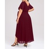 image:imageTalisea Plus Size Wedding Guest Dress  High Low Chiffon Ruffle Formal GownBurgundy