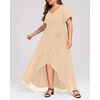 image:imageTalisea Plus Size Wedding Guest Dress  High Low Chiffon Ruffle Formal GownChampagne