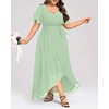 image:imageTalisea Plus Size Wedding Guest Dress  High Low Chiffon Ruffle Formal GownSage Green