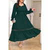 image:imageTalisea Plus Size Wedding Guest Dress Square Neck Flutter Sleeve Maxi DressGreen