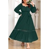 image:imageTalisea Plus Size Wedding Guest Dress Square Neck Flutter Sleeve Maxi DressGreen