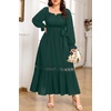 image:imageTalisea Plus Size Wedding Guest Dress Square Neck Flutter Sleeve Maxi DressGreen