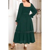 image:imageTalisea Plus Size Wedding Guest Dress Square Neck Flutter Sleeve Maxi DressGreen