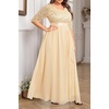 image:imageTalisea Women Plus Size Sequin Formal Evening Gown VNeck Ruffle Maxi DressChampagne
