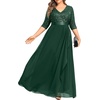 image:imageTalisea Women Plus Size Sequin Formal Evening Gown VNeck Ruffle Maxi DressGreen