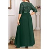 image:imageTalisea Women Plus Size Sequin Formal Evening Gown VNeck Ruffle Maxi DressGreen