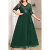 image:imageTalisea Women Plus Size Sequin Formal Evening Gown VNeck Ruffle Maxi DressGreen