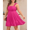 image:imageTalisea Womens Plus Size Eyelet Square Neck Smocked Summer SundressHot Pink