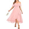 image:imagePlus Size Dresses Wedding Guest Formal Off The Shoulder Chiffon Long DressLight Pink