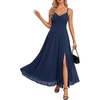 image:imageSummer Wedding Guest Dress Spaghetti Strap Formal A Line Maxi Dresses WomenNavy Blue