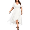 image:imageTalisea Plus Size Wedding Guest Dress  High Low Chiffon Ruffle Formal GownWhite